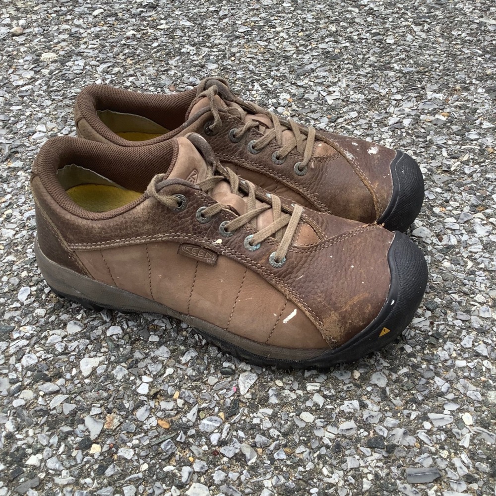 Keen Utility Mens 7 Brown Leather Safety Toe Work Shoes ASTM F2413-11 Low Top